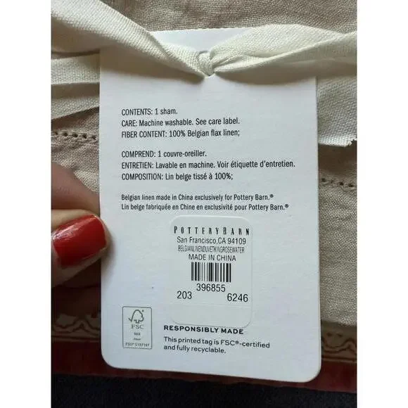 Set of TWO Pottery Barn King Size Belgian Flax Linen Pillow Shams NWT - Picture 6 of 6